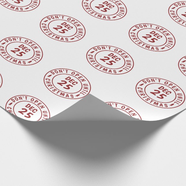 Papel De Presente Moderno Não Abrir Até O Carimbo De Natal (Ponta)