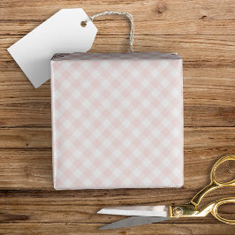 Papel De Presente Moderno + Rosa claro doce Gingham