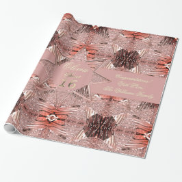 Papel De Presente Moderno Sweet Sessenta Elegantes Faux Rosa de Fbon