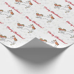 Papel De Presente Moderno Unicórnio Glitter Flocos de Neve Feliz Nat<br><div class="desc">Papel de embrulho de Natal bonito, feminino, mas elegante, com nome personalizado, com ilustração de um cavalo mágico de unicórnio vítreo com mano e cauda reluzentes e ouros, e a saudação "Feliz Natal" em na moda, roteiro cursivo/caligrafia. O design inclui flocos de neve prateados e esbranquiçados e estrelas para um...</div>