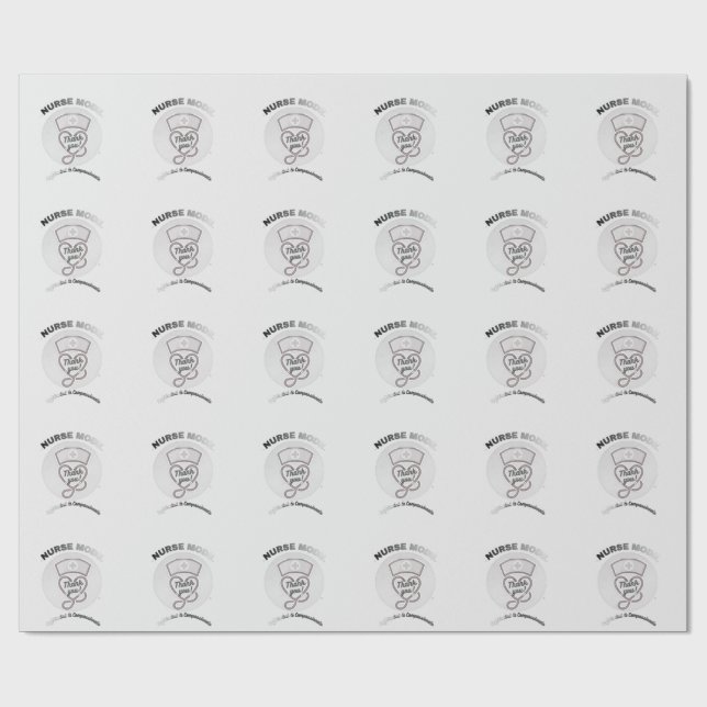Papel De Presente Modo Enfermeira Obrigado Coração Desenho Estetoscó (Aberto)