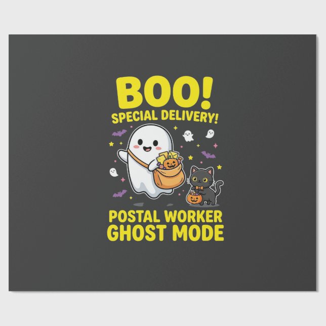 Papel De Presente Modo Fantasma dos Trabalhadores Postais Design de  (Aberto)