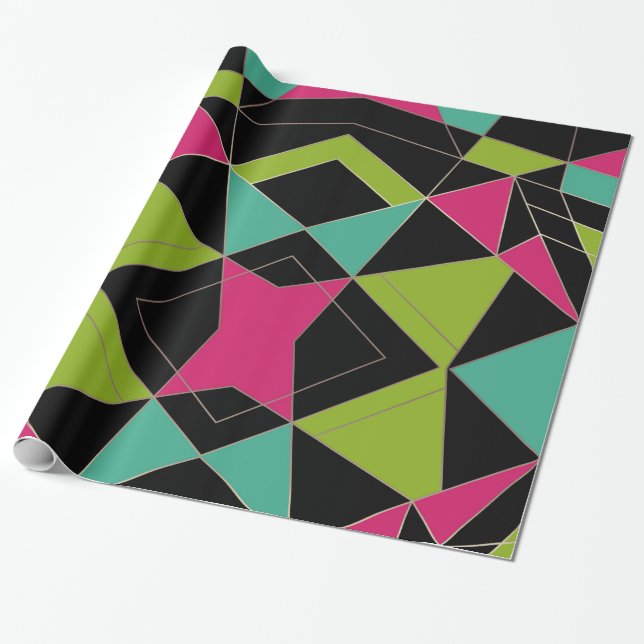 Papel De Presente Modo geométrico geométrico abstrato impressão (Desenrolado)
