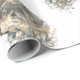Papel De Presente Mola d'água pintando Mãe Lobo e Cubos