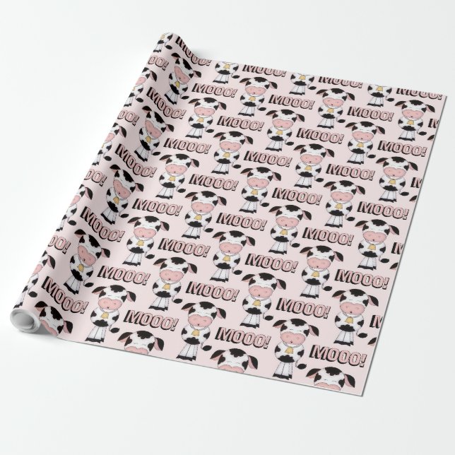 Papel De Presente Mola de Moo Bonita Encerra (Desenrolado)