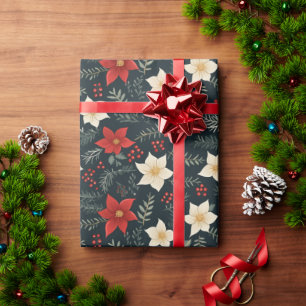 Papel De Presente Mola Floral de Presente Festivo Vermelho