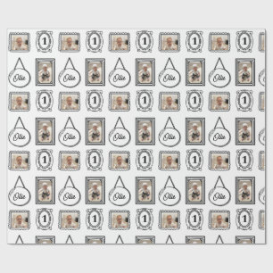 Papel De Presente Moldura de Imagem de Quadrinhos em 2D de Aniversár