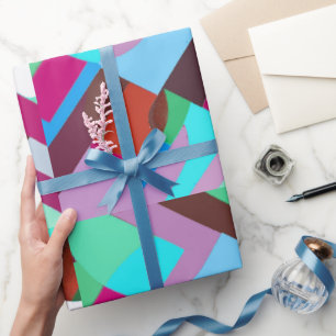 Papel De Presente Moldura para Selfie Abstrata em Treliça Multi-Past