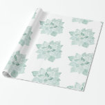 Papel De Presente Molercola De Água Pintada À Mão Echeveria Verde Su<br><div class="desc">Papel de embrulho artístico e mínimo de presente que apresenta a nossa aquarela pintada à mão - excelente sucinto de cor aquosa para casamentos,  chás de panela,  chás de fraldas,  etc.</div>