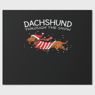 Papel De Presente Moletom de Natal para Dachshunds Modelo Clássico d