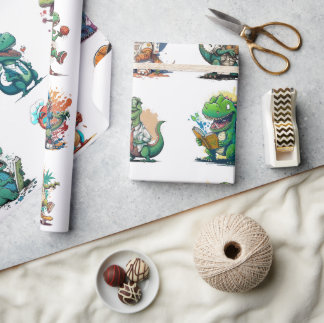 Papel De Presente Molho de Festa de aniversário de Quadrinhos do Din