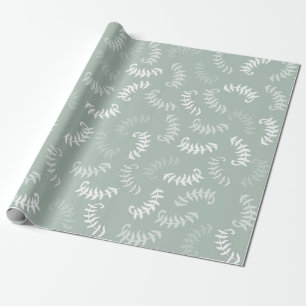Papel De Presente Molho De Folhas Botânicas Verde Teal