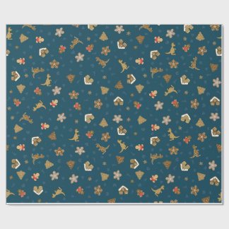 Papel De Presente Molho de Natal Pão de Gengibre Feriado