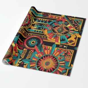 Papel De Presente Molho Decorativo do Teal Tribal "Aztec Dream"