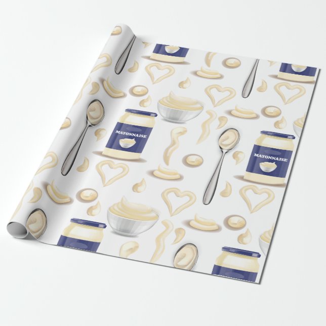 Papel De Presente molho dourado do condicionamento de maionese (Desenrolado)