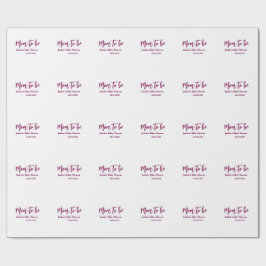 Papel De Presente Mom to be baby shower name date pink simple minima