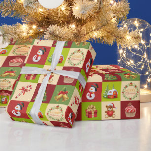 Papel De Presente Momentos Alegres – Azulejo de Ícone de Natal