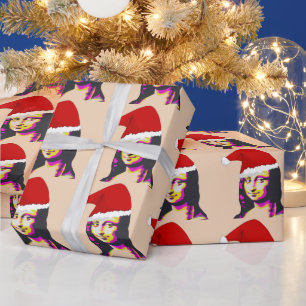 PAPEL DE PRESENTE MONA LISA CHRISTMAS FUNNY