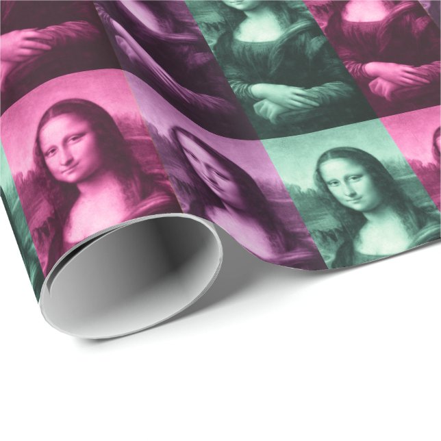 Papel De Presente Mona Lisa Green Pink Purple (Ponta do rolo)