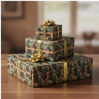 Papel De Presente Mona Lisa & seu gato  -  Vibrações de verão \