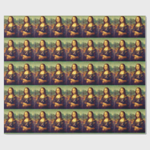 Papel De Presente Mona Lisa Usando Fita do Quebra-Cabeça