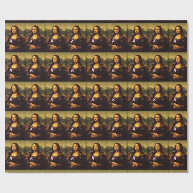 Papel De Presente Mona Lisa Usando Laço Rosa (Aberto)