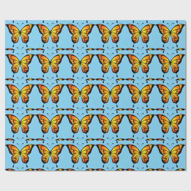 Papel De Presente Monarch Butterfly Wrapping Paper (Aberto)