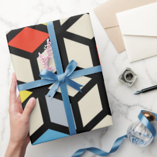 Papel De Presente Mondrian Mania Retro