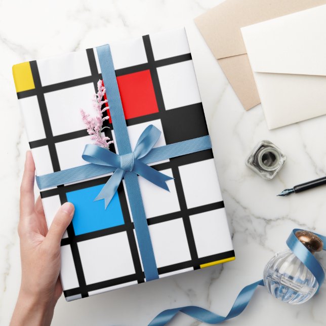Papel De Presente Mondrian Mania Retro (Presentear)
