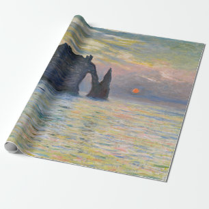 Papel De Presente Monet - Manneport, Cliff em Etretat, Sunset