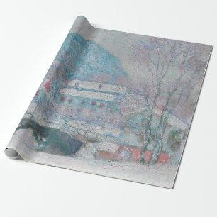 Papel De Presente Monet - Noruega, Vila Sandviken na Neve