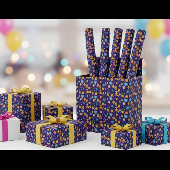 Papel De Presente Monkey Business Pattern (Criador carregado)