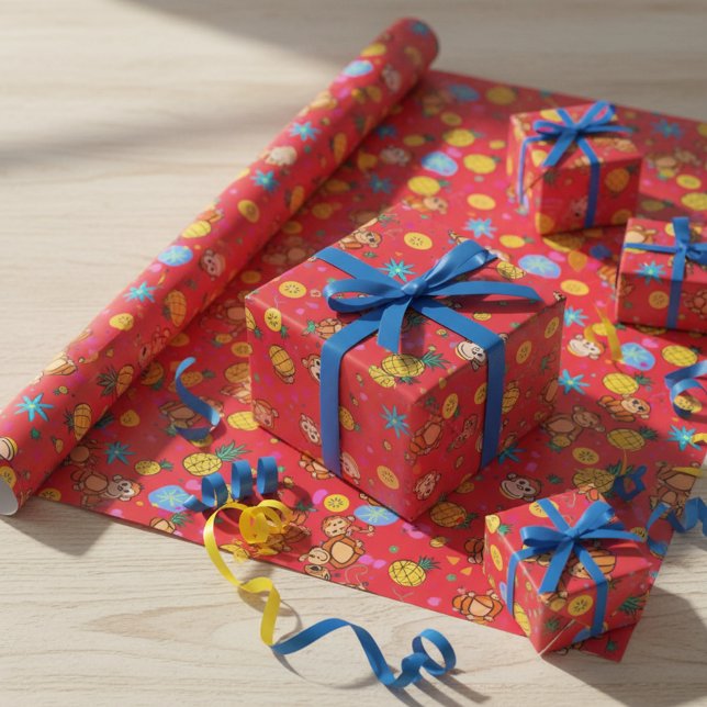 Papel De Presente Monkey Business Pattern (Criador carregado)