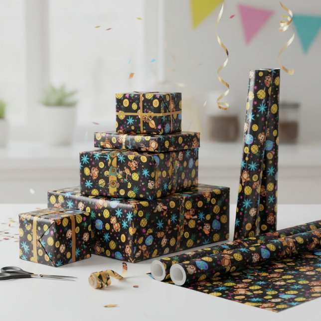 Papel De Presente Monkey Business Pattern (Criador carregado)