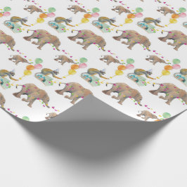 Papel De Presente Monkey Elephant Balloon Party Birthday Gift Wrap