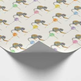 Papel De Presente Monkey mixed Balloon Birthday party wrapping paper