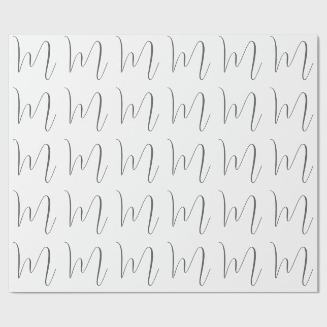 Papel De Presente Monogram Modern Simple Minimalist Plain (Aberto)