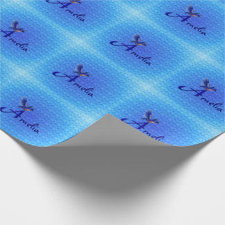 Papel De Presente Monograma Bluebird Inicial A Personalizado