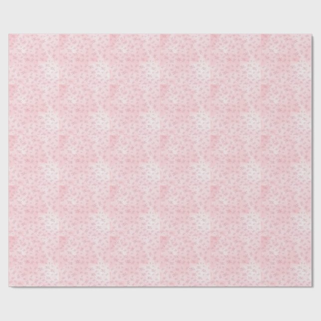 Papel De Presente Monograma com padrão de aquarela Think Pink  (Aberto)