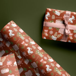Papel De Presente Monograma de algumas coisas de Natal favoritas