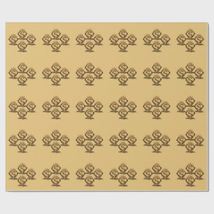 Papel De Presente Monograma de Diamante Coroa Letra Dourada S de Lux
