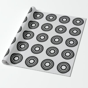 Papel De Presente monograma de mandala BLACK simples personalizado a
