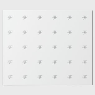 Papel De Presente Monograma de Nome Profissional Simples Elegante Mo