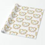 Papel De Presente Monograma de ouro negro verde-escuro no casamento<br><div class="desc">Ouro afeta a arte do monograma cardíaco em branco com papel de embrulho de prenda de iniciais escura escura esmeralda. Design de corações com as iniciais do monograma dos seus casais. Outras cores e itens correspondentes estão disponíveis. © Desenho original em folha e design por Sarah Trett para www.mylittleeden.com no...</div>
