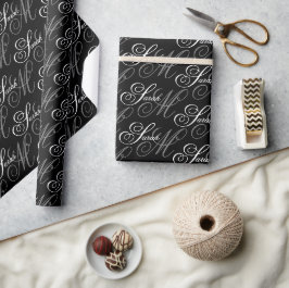 Papel De Presente Monograma de Tipografia Elegante