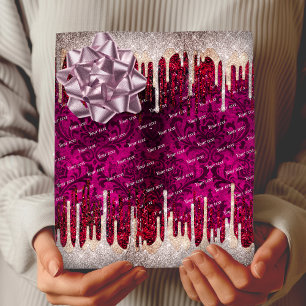 Papel De Presente Monograma do rosa de microfone escamudo