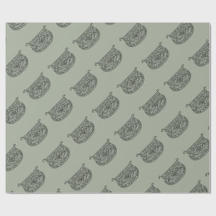 Papel De Presente Monograma do vintage a letra D