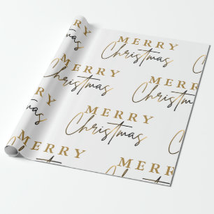 Papel De Presente Monograma Elegante Simples Feliz Natal