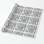 Papel De Presente Monograma G Padrão Floral Branco e Preto Inicial<br><div class="desc">O papel inicial de empacotamento de padrão floral preto e branco monograma G pode ser personalizado com imagem, nome, texto, logotipo ou foto. Mude o fundo branco para qualquer sombra de azul, verde, amarelo, laranja, rosa, vermelha, marrom e roxa. Excelente para embrulhar presentes de Natal, aniversário, chá de fraldas ou...</div>