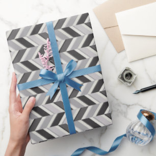 Papel De Presente Monograma geométrico do modelo de movimento da cin